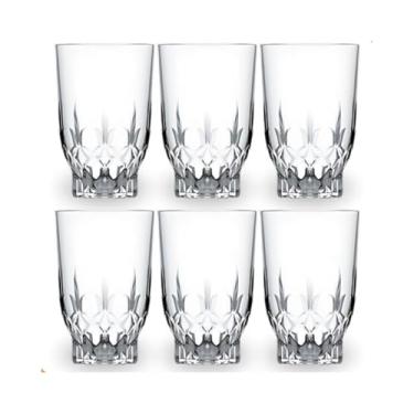 Imagem de Conjunto de Copos de Vidro Cristal, Design Lapidado Clássico, 6 Peças, Transparente, para Bebidas