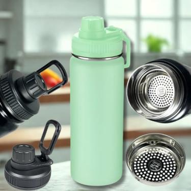 Imagem de Garrafa Térmica Inox Parede Dupla Quente ou Frio (Verde Claro)