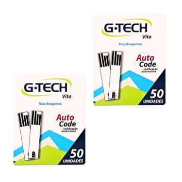 Imagem de Kit Tiras Reagentes Medir Glicose G Tech Vita - 100 unidades - Medihos