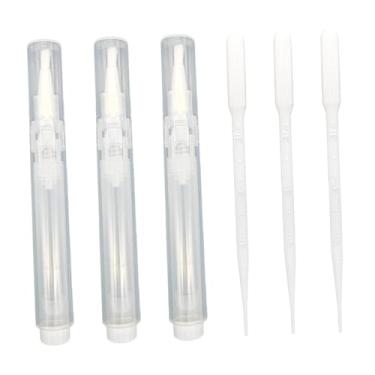 Imagem de Fancyes Conjunto de 3 Canetas de Retoque de Tinta para Unhas, 6ml, Transparentes, com 3 Tubos de Sucção e Pincéis Recarregáveis ​​para Pintura de Paredes e, Claro
