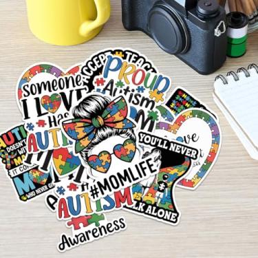 Imagem de Pacote de adesivos de conscientização do autismo, 10 peças de decalques para laptop, garrafa de água, álbum de recortes, citações inspiradoras de carro, adesivos para mãe, crianças, professores, vinil
