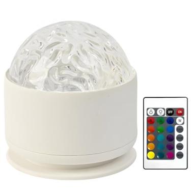 Imagem de Projetor Ocean Wave com efeito de chama, luz noturna colorida para quarto com controle remoto