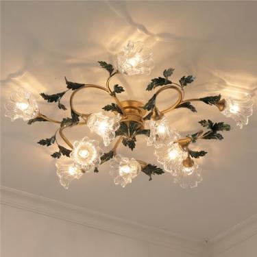 Imagem de Luminária de teto estilo pastoral americano, criatividade francesa, para sala de estar, restaurante, quarto, escritório, casa de campo, café, loja de roupas, decoração em LED, lâmpada em for