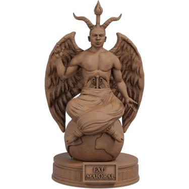 Imagem de Estátua Exu Maioral Imagem Umbanda Candomblé - Versão 2 (Cor Madeira)