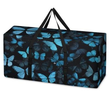 Imagem de Sacos de embalagem para mudança, sacos de transporte extragrandes resistentes, bolsa de armazenamento de 205 L com zíper, suprimentos para movimentos, bolsa de viagem, recipientes de armazenamento à