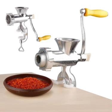 Imagem de Máquina manual de moagem de carne, processador de carne e salsicha, máquina de moer carne manual ergonômica multifuncional para massas artesanais