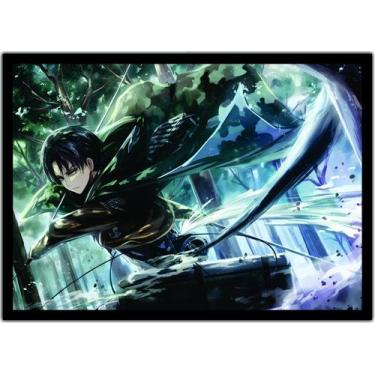 Imagem de Quadro Anime  Ataque De Titãs Desenho Com Moldura G01 - Vital Quadros 