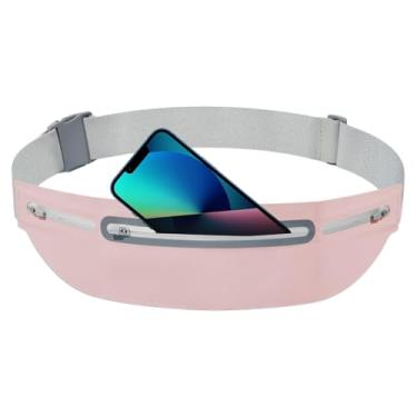 Imagem de Cinto de corrida para viagem, pochete de telefone, bolsa de cinto impermeável, acessórios esportivos para mulheres, homens, adultos e adolescentes, Rosa, Refer to description, Unissex