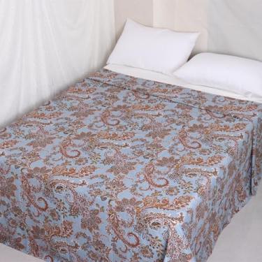 Imagem de Lençol de cima king size apenas lençol de cima ultramacio azul respirável puro algodão lençol de cima qualidade hotel lençóis de cama fácil de cuidar