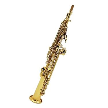 Imagem de Saxofone profissional para tocar saxofone Bb com tubo reto de agudos