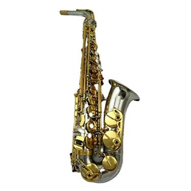 Imagem de Saxofone profissional de alta qualidade cuproníquel dourado laca chave saxofone alto latão kit para iniciantes