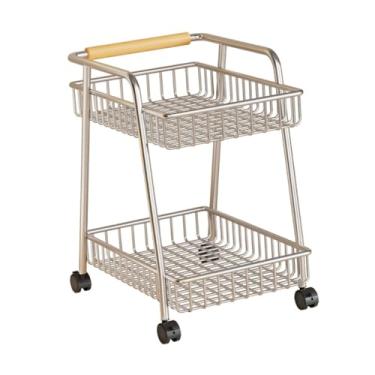 Imagem de Ｂｅｓｇａ Carrinho de armazenamento para lavanderia, carrinho de armazenamento com 2 níveis, organizador de banheiro, com rodinhas para quarto, escritório e