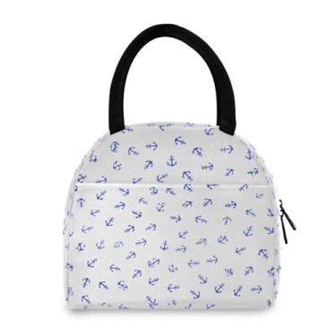 Imagem de GakkiGii Lancheira térmica Navy Anchors, lancheira reutilizável à prova de vazamento para mulheres e homens, lancheira térmica para trabalho e viagens