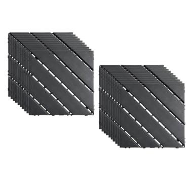 Imagem de Azulejos de deck interligados de plástico, lençóis de pátio com design de drenagem eficiente para banheiro cozinha piscina varanda varanda jardim 12 estilo E 20 peças