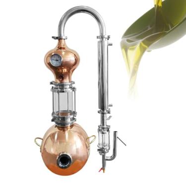 Imagem de HGTRH Destilador de álcool e óleos essenciais, kit de fermentação e refinação de 15 l com conjunto de medição de álcool kit para fabricar aço inoxidável essencial óleo separation