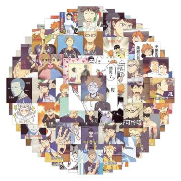 Imagem de Adesivos Haikyuus Anime 65 peças de decalques de desenho animado para impermeabilização