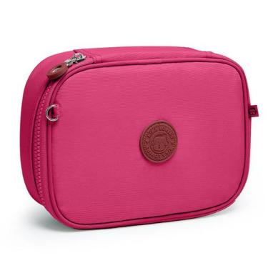 Imagem de Estojo Escolar Kika Box Organizador Quadrado Grande Divisões Cor:Pink,