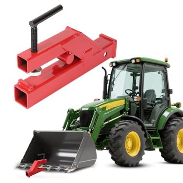 Imagem de KUAFU Adaptador de engate de reboque com suporte de esfera receptor de 5 cm competitivo com balde de trator Bobcat Deere peças de minicarregadeira universal, aço vermelho revestido com pó