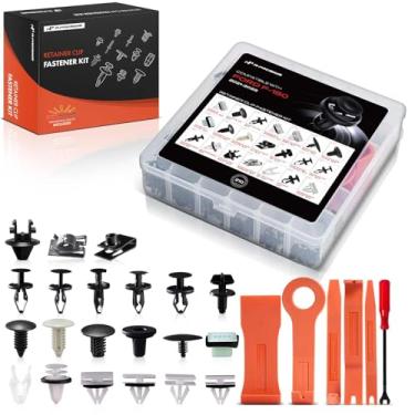Imagem de A-Premium Kit de clipe de retentor de carro de 210 peças (21 tamanhos) compatível com Ford F-150 F150 2021 2022 2023 para-choque painel de porta de para-choque conjunto de substituição de prendedor de