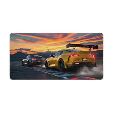 Imagem de HouLaiZhe Racing JDM Sup Vs R34 Sunset Gaming Mouse Pads JDM Car Desk Pads Grandes Mousepads para Teclado Desktop Tapete de Computador 30 x 60 cm
