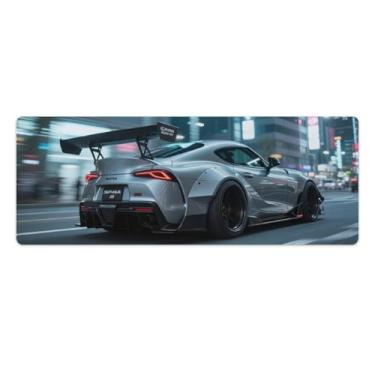 Imagem de HouLaiZhe JDM Tapetes de mesa para carro esportivo JDM Sup City Speed Gaming Mouse pads grandes para teclado de mesa tapete de computador 30 x 80 cm