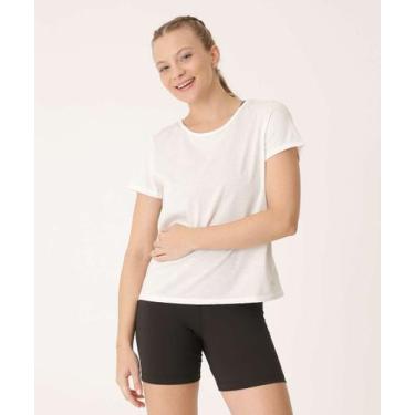 Imagem de Blusa Feminina Fitness Vazada Manga Curta Marisa-33416, Off white, G