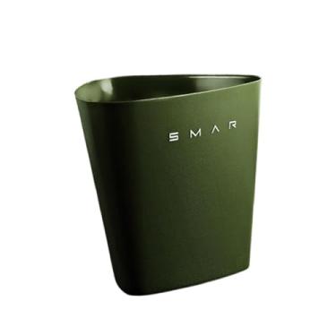 Imagem de ＫＬＫＣＭＳ Lixeira triangular com tampa aberta, criativa, elegante e, ideal para escritório, cozinha, casa e sala de estar, Verde