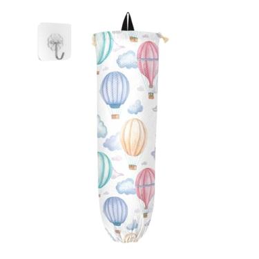 Imagem de xigua Balões de ar quente, suporte de saco de plástico, suporte de parede com cordão, pacote com 2, organizador de sacolas de compras reutilizáveis, decoração para bolsas, meias, roupas íntimas e