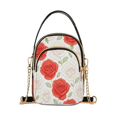 Imagem de CEBUGI Bolsa tiracolo feminina clutch bolsa de telefone rosa branca elegante bolsa de ombro com alça de corrente removível