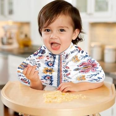 Imagem de CEBUGI Panos para Arrotar Musselina para Bebês 56 x 28 cm Toalhas de Bebê Absorventes Macias Boho Floral Algodão Arrotar Trapos para Bebês Meninos e Meninas Pacote com 2