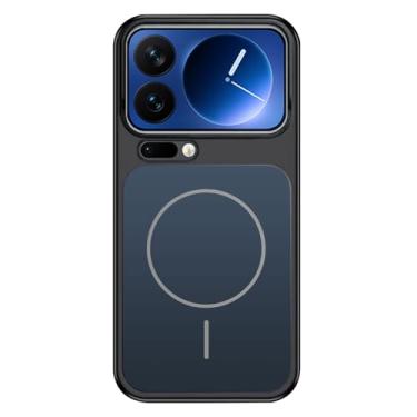 Imagem de LTLMYDAM Capa minimalista para Xiaomi 17 Pro Max/17 Pro/17, capa traseira de proteção fosca magnética fresca sem fio, capa resistente a impactos, preta, 17