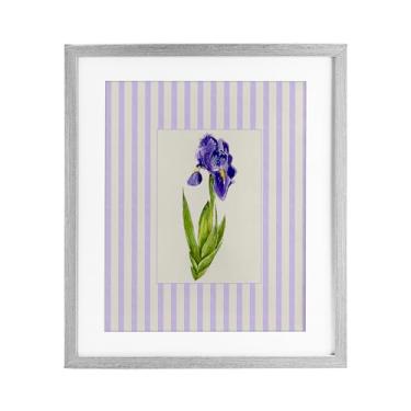 Imagem de Stupell Industries Impressão emoldurada cinza íris listrada roxa sob vidro, design de Lisa Wehmeyer, 40 x 33