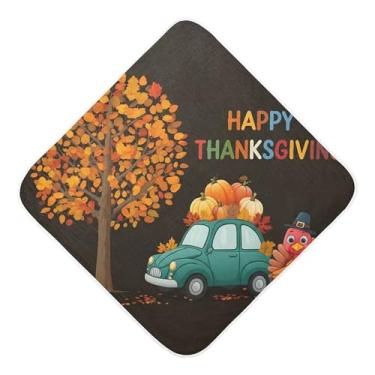 Imagem de Burbuja Toalha de banho de bebê com cena de Ação de Graças - Toalha com capuz de musselina macia e absorvente para recém-nascidos, 76 x 76 cm