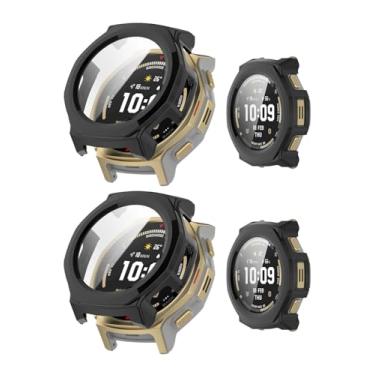 Imagem de Pacote com 2 capas para Amazfit T-Rex 3 Pro 44 mm, capa protetora NOUKAJU Smartwatch, película de vidro temperado 9H integrada, fácil de instalar, protetor de tela para SmartWatch Amazfit T-Rex 3 Pro