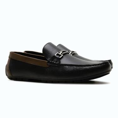 Imagem de Mocassim Freeway Roma 003 Couro Masculino - Preto-Masculino