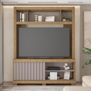 Imagem de Estante Tv 60 Pol 160cm Sala De Estar Ravik C01 - D'rossi Cor Bege Ama