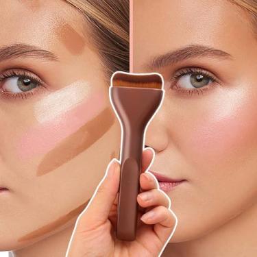 Imagem de Pincel de base ultra fino e largo em forma de língua, corretivo sem costura, travesseiro pequeno, cabeça plana, cerdas macias, ferramenta de maquiagem