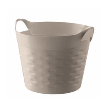 Imagem de Ordene - Cesto Organizador Plástico Flexível Redondo de 3 Litros, Cor Capuccino, Linha Log