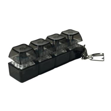 Imagem de Esquirla Mini chaveiro com teclado de 4 botões, brinquedo mecânico para os dedos, teclado antiestresse, Preto