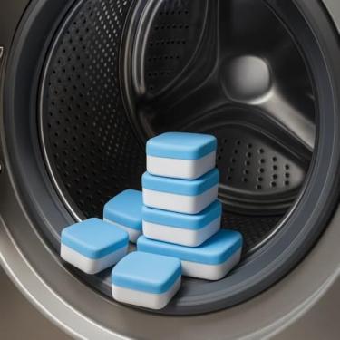Imagem de Kit de 12 Pastilhas Efervescentes para Limpeza de Máquinas de Lavar Roupas Tablets Efervescentes para Lavanderia Limpeza Profunda e Remoção de Odor Higeinização Antibacteriana