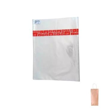 Imagem de Kit Saco De Presente Transparente 900 Incolor 30x45cm (1000 unidades) + Sacola Para Presente Kraft para Garrafa 35x15x8cm (250 unidades)