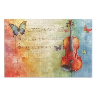 Imagem de Quebra-cabeça de borboletas de violino, 500 peças, quebra-cabeças exclusivos com letras na parte de trás