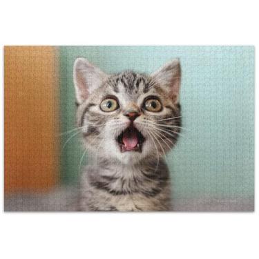 Imagem de Quebra-cabeça engraçado com estampa de gato gatinho 500 peças de flores para adultos com estampa de animais para família