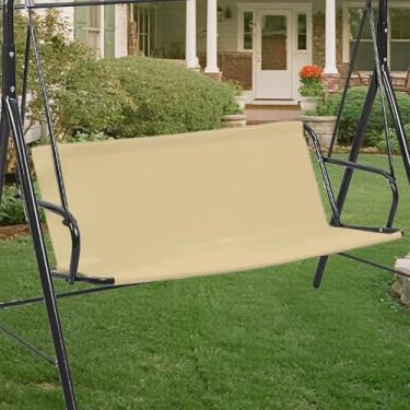 Imagem de Swing Seat Replacement Cover for 2/3 Seater Outdoor Patio Swing 600D Thicken Oxford Porch Swing Cover Replacement Garden Rocking Chair Cushions Covers (Beige, 45.2x18.9 x18.9 inches)