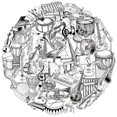 Imagem de Kit de adesivos de scrapbook de instrumentos musicais com 50 peças, margaridas, PET transparente, à prova d'água, conjunto de adesivos para lixo, diário, garrafas de água, celular, laptop, decalques