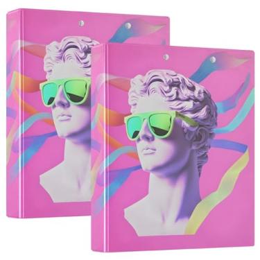 Imagem de Fichário rosa com 3 anéis com prancheta, pasta de 3 furos, prancheta de 3 anéis com armazenamento