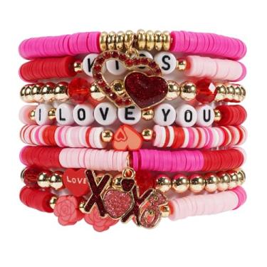 Imagem de Twinfree Pulseira com contas de trevo irlandês do Dia de São Patrício Lucky Kiss Me para mulheres e amigas, One Size, Miçangas, Sem Pedra Preciosa