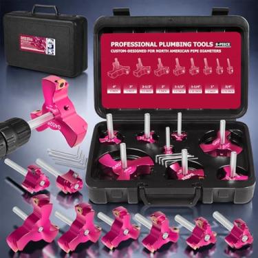 Imagem de Kit de alargador de tubo de PVC de 8 peças – Lâminas triplas de carboneto de tungstênio (alargamento 6x mais rápido) – Para tubos de 3/10.2 cm, 2.5 cm, 1-1/10.2 cm, 1-1/5.1 cm, 5.1 cm, 2-1/5.1 cm, 7.6