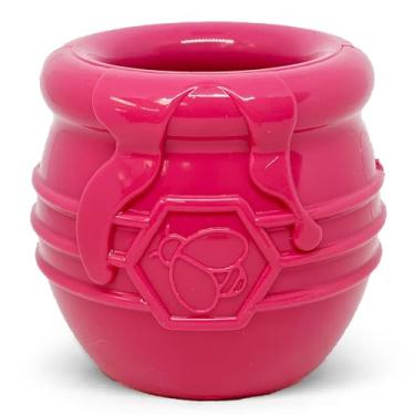 Imagem de SodaPup Pote de mel – Dispensador de petiscos e brinquedo de enriquecimento durável feito nos EUA de material de borracha natural não tóxico, seguro para animais de estimação, seguro para alimentos,