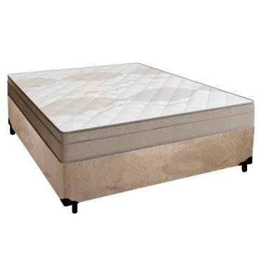 Imagem de Cama Box Casal Suede + Colchão de Molas Ensacadas Portobel Ipanema - 138x188x65cm